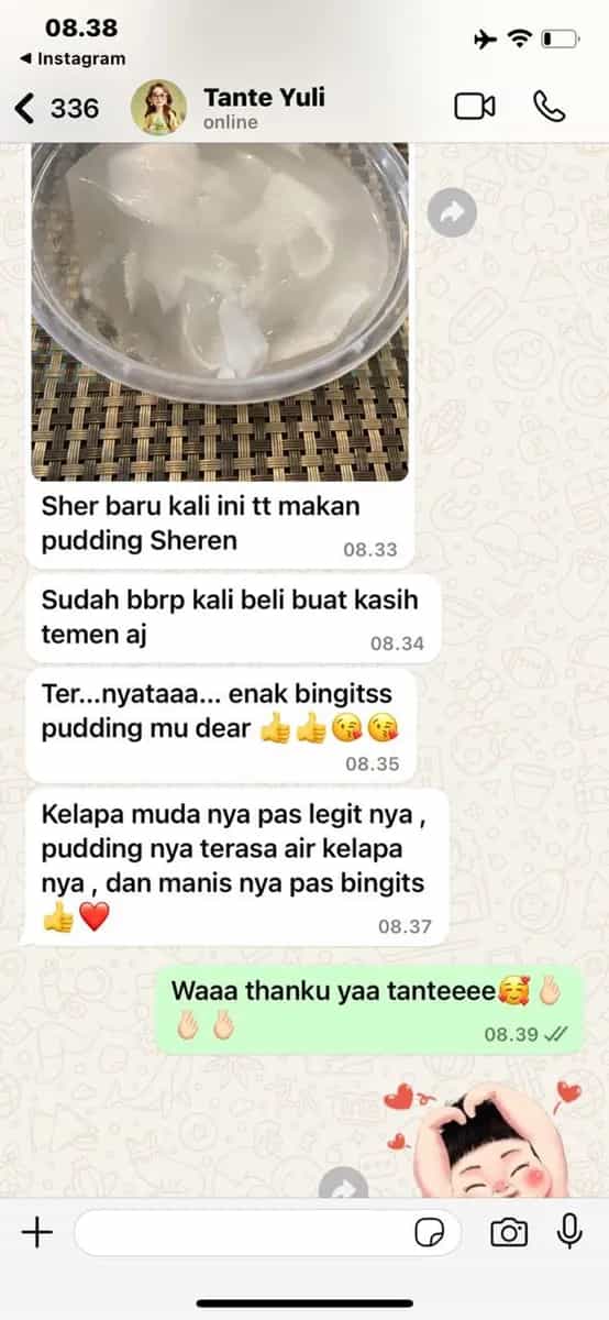 Screenshot testimoni dari Tante Yuli